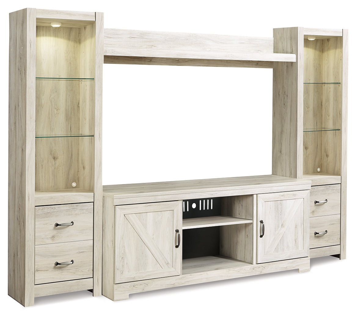 Furniture City Laplace - Ashley Furniture - Bellaby Entertainment Center - 4-Piece Entertainment Center / Whitewash - W331W2