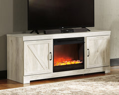 Furniture City Laplace - Ashley Furniture - Bellaby 63" TV Stand with Fireplace - 63" TV Stand with Fireplace / Whitewash - W331W4