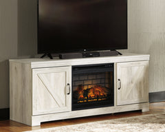 Furniture City Laplace - Ashley Furniture - Bellaby 63" TV Stand with Electric Fireplace - 63" TV Stand with Electric Fireplace / Whitewash - W331W9