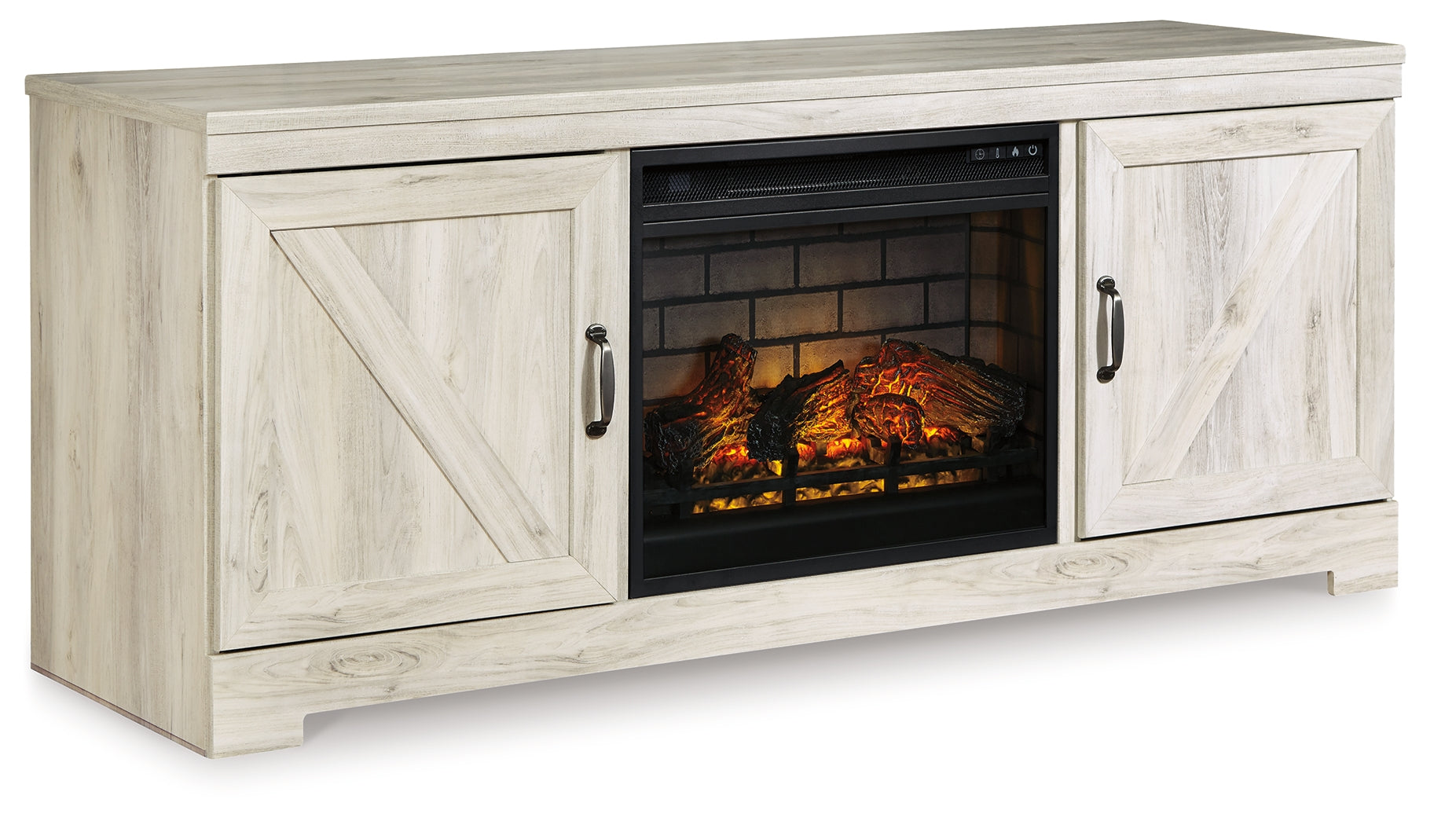 Furniture City Laplace - Ashley Furniture - Bellaby 63" TV Stand with Electric Fireplace - 63" TV Stand with Electric Fireplace / Whitewash - W331W9