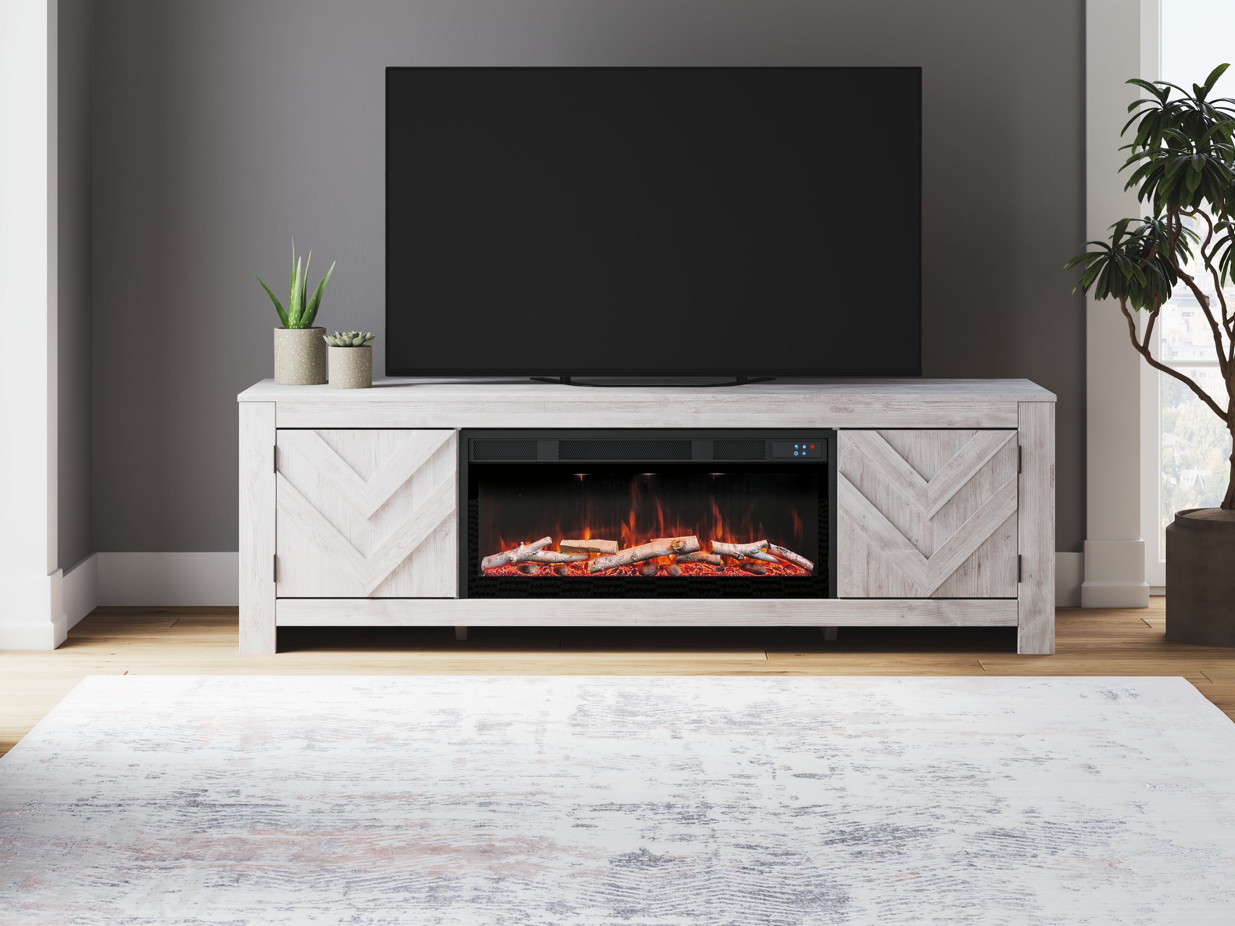 Furniture City Laplace - Ashley Furniture - Cayboni 71" TV Stand with Electric Fireplace - 71" TV Stand with Electric Fireplace - W3788W1