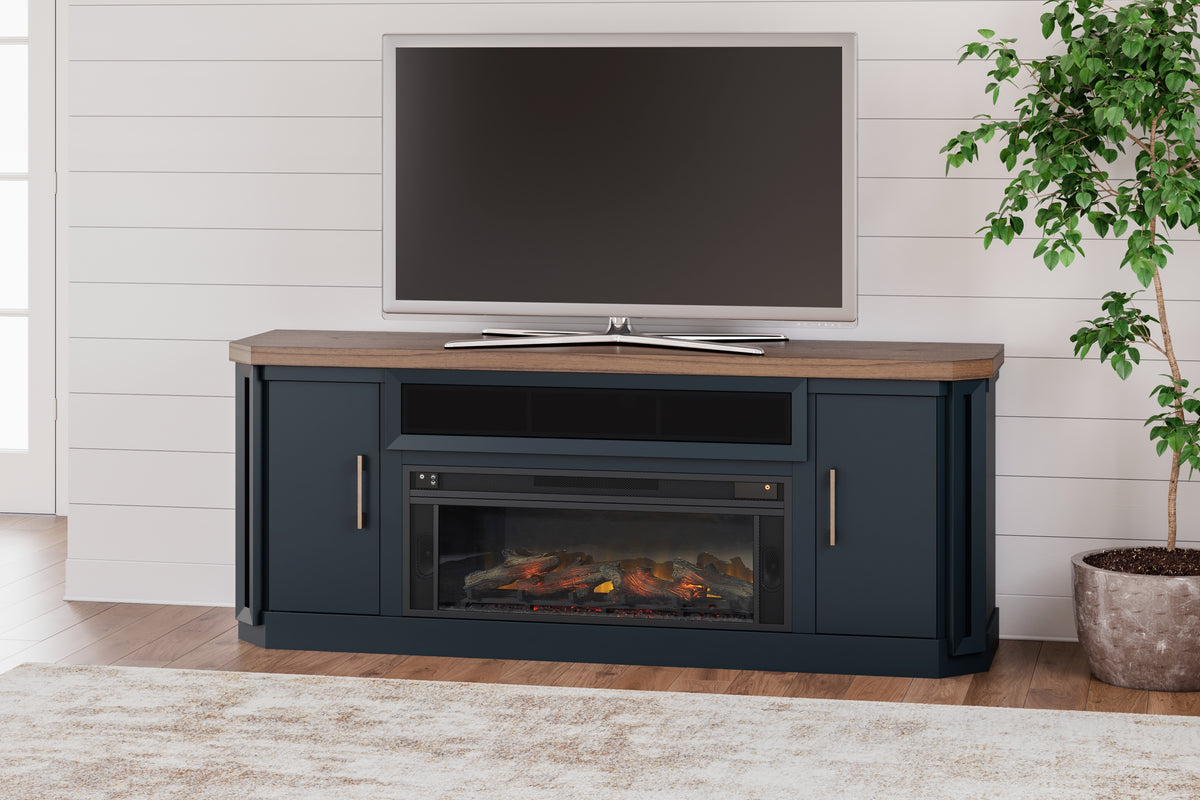 Furniture City Laplace - Ashley Furniture - Landocken 83" TV Stand - 83" / Brown/Blue - W402-68