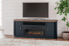 Furniture City Laplace - Ashley Furniture - Landocken 83" TV Stand - 83" / Brown/Blue - W402-68