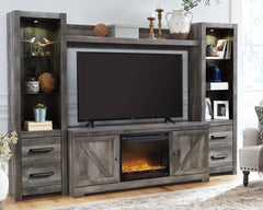 Furniture City Laplace - Ashley Furniture - Wynnlow 4-Piece Entertainment Center with Electric Fireplace - 4-Piece Entertainment Center with Electric Fireplace / Gray - W440W5