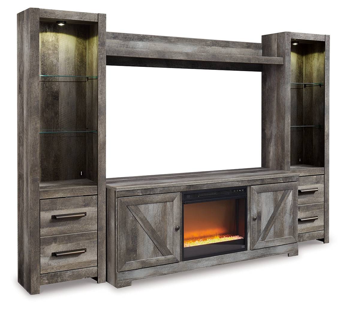 Furniture City Laplace - Ashley Furniture - Wynnlow 4-Piece Entertainment Center with Electric Fireplace - 4-Piece Entertainment Center with Electric Fireplace / Gray - W440W5