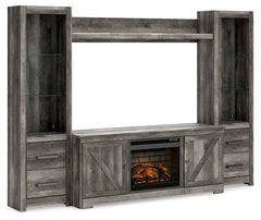 Furniture City Laplace - Ashley Furniture - Wynnlow 4-Piece Entertainment Center with Electric Fireplace - 4-Piece Entertainment Center with Electric Fireplace / Gray - W440W8