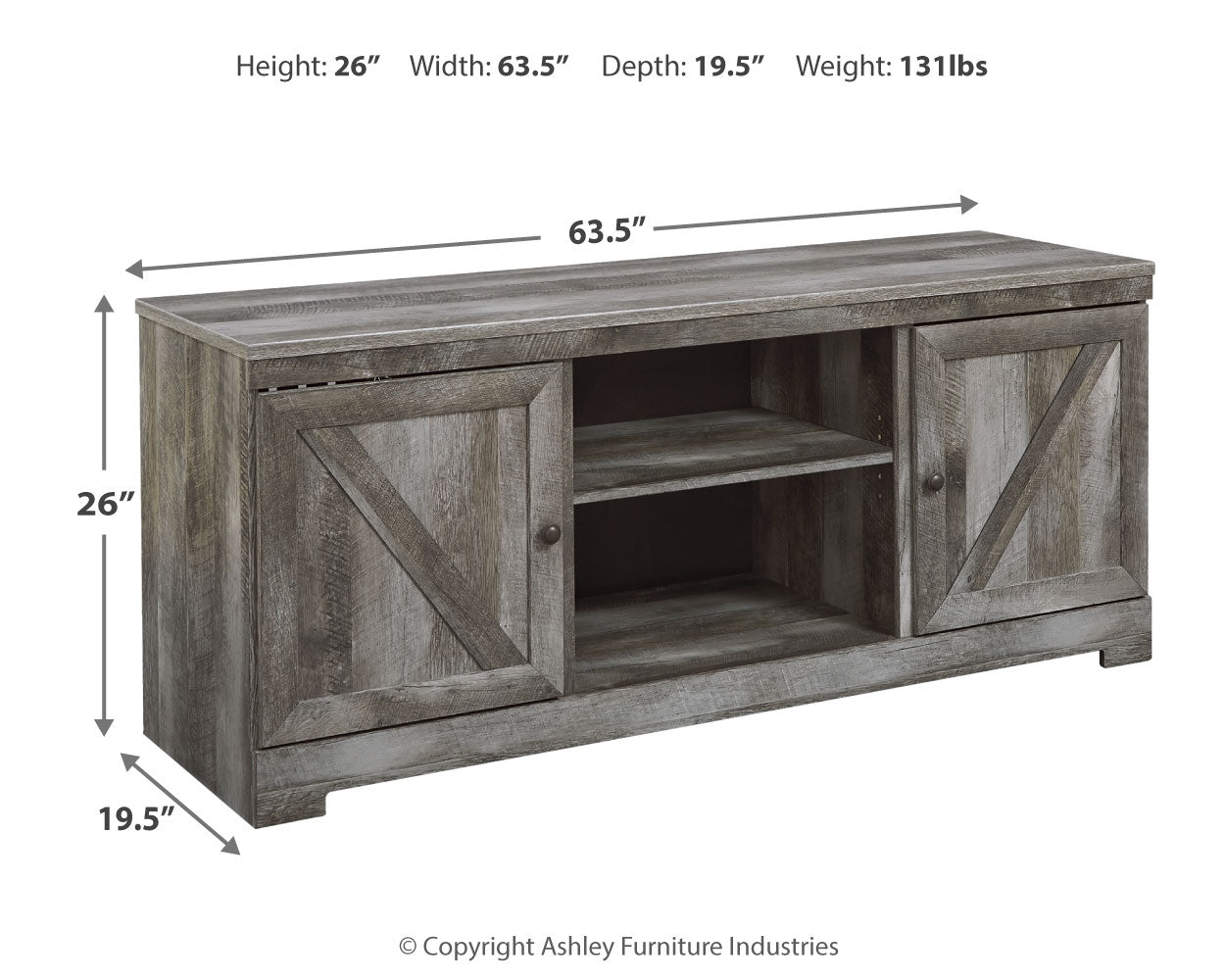 Furniture City Laplace - Ashley Furniture - Wynnlow TV Stand - 63" - W440-68