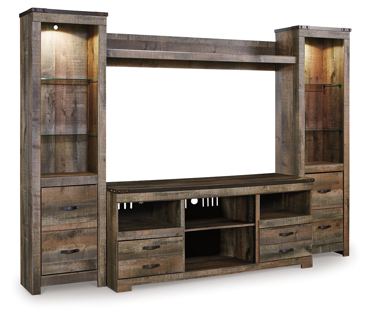 Furniture City Laplace - Ashley Furniture - Trinell Entertainment Center - Bridge / Brown - W446-27