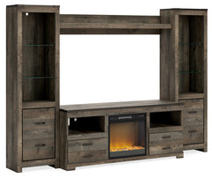 Furniture City Laplace - Ashley Furniture - Trinell 4-Piece Entertainment Center with Electric Fireplace - 4-Piece Entertainment Center with Electric Fireplace / Brown - W446W10