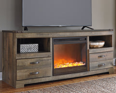 Furniture City Laplace - Ashley Furniture - Trinell 63" TV Stand with Electric Fireplace - 63" TV Stand with Electric Fireplace / Brown - W446W5