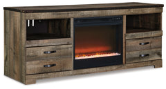 Furniture City Laplace - Ashley Furniture - Trinell 63" TV Stand with Electric Fireplace - 63" TV Stand with Electric Fireplace / Brown - W446W5
