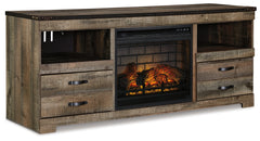 Furniture City Laplace - Ashley Furniture - Trinell 63" TV Stand with Electric Fireplace - 63" TV Stand with Electric Fireplace / Brown - W446W9