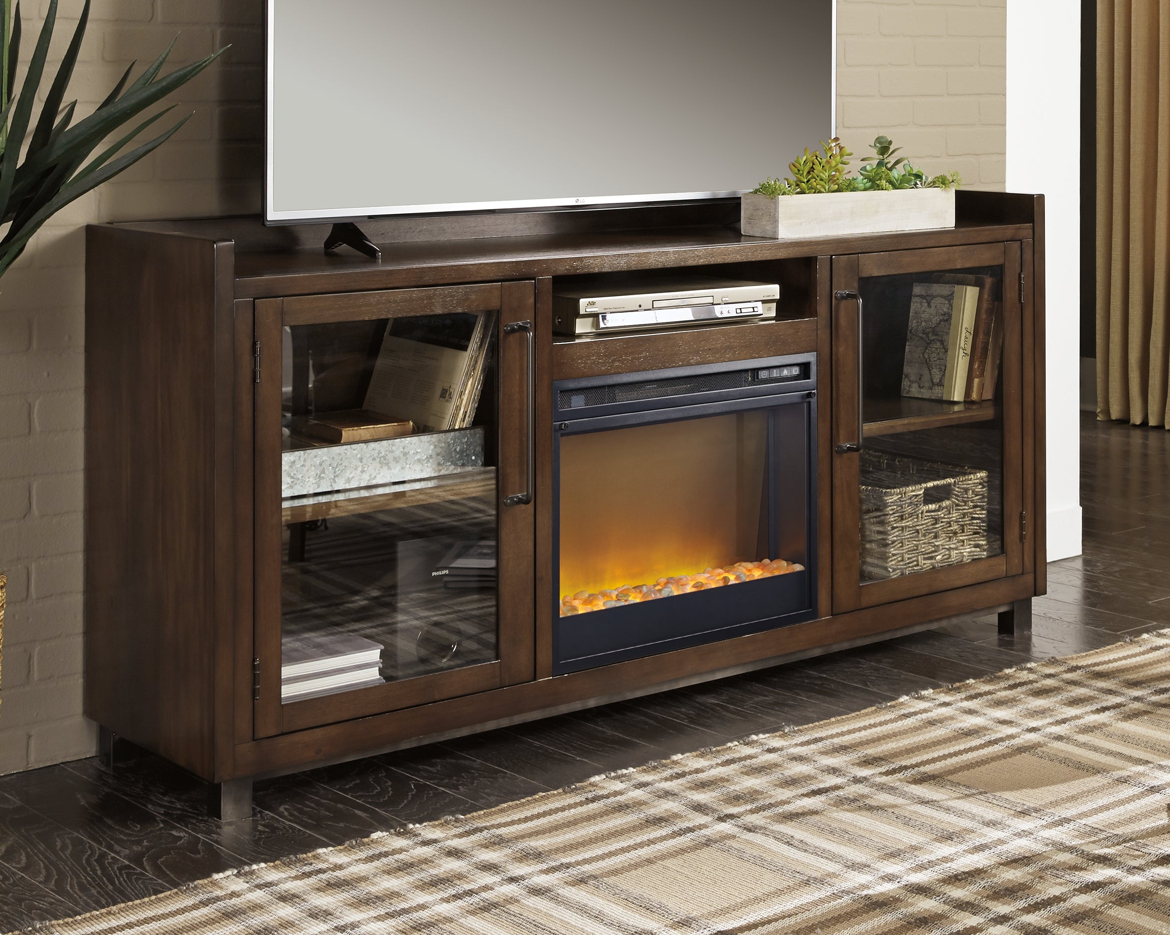 Furniture City Laplace - Ashley Furniture - Starmore 70" TV Stand with Electric Fireplace - 70" TV Stand with Electric Fireplace / Brown - W633W4