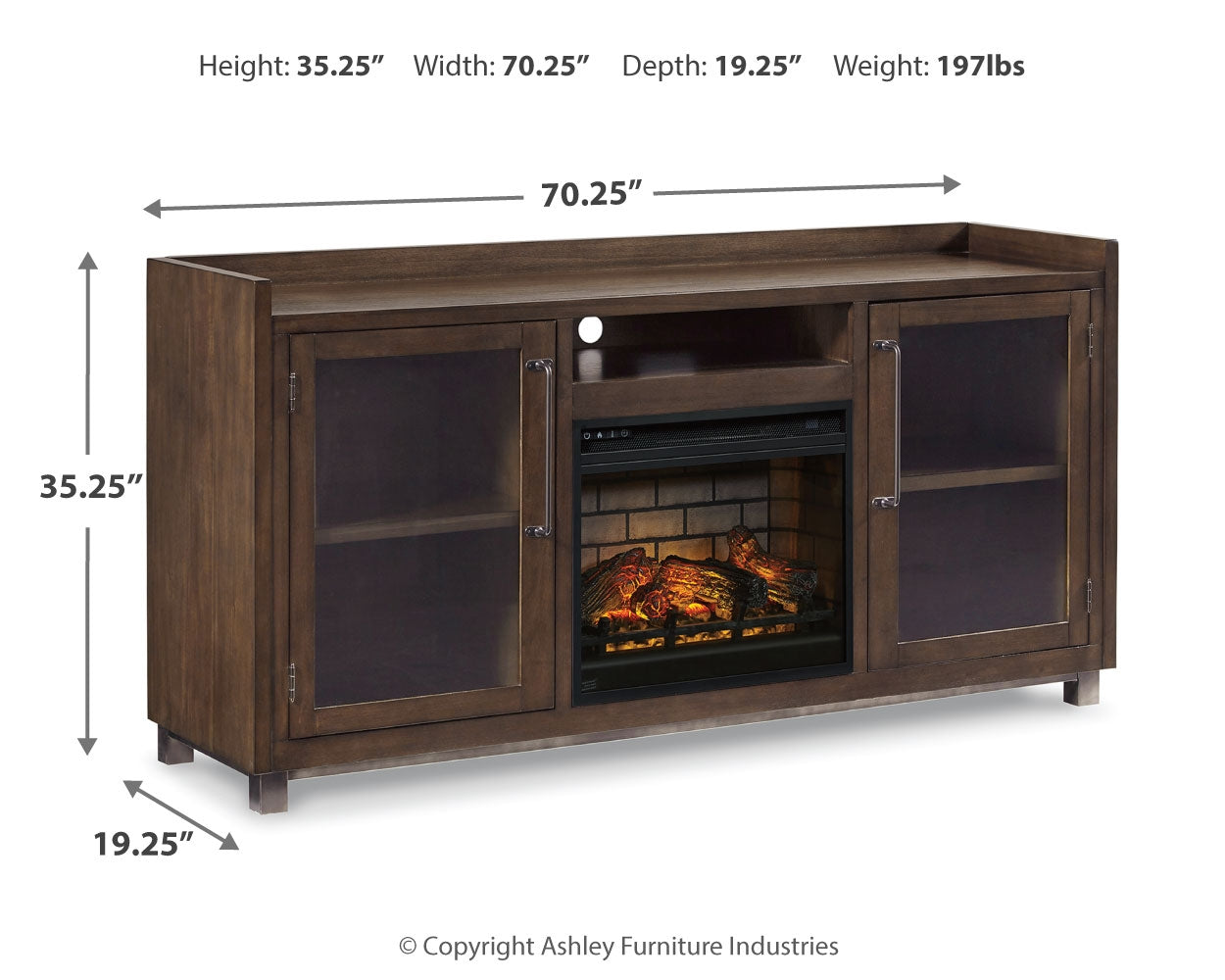 Furniture City Laplace - Ashley Furniture - Starmore 70" TV Stand with Electric Fireplace - 70" TV Stand with Electric Fireplace - W633W5