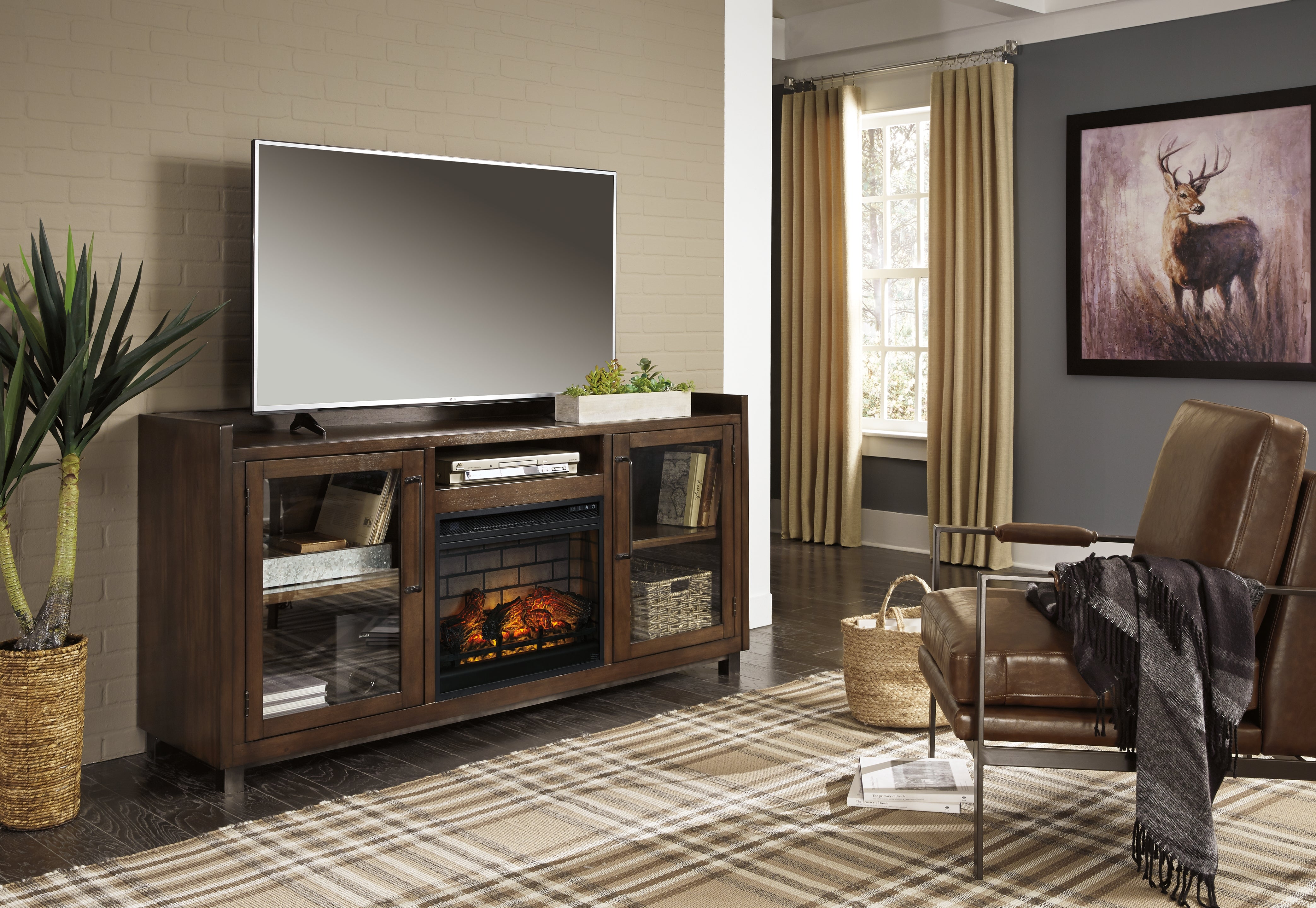 Furniture City Laplace - Ashley Furniture - Starmore 70" TV Stand with Electric Fireplace - 70" TV Stand with Electric Fireplace - W633W5