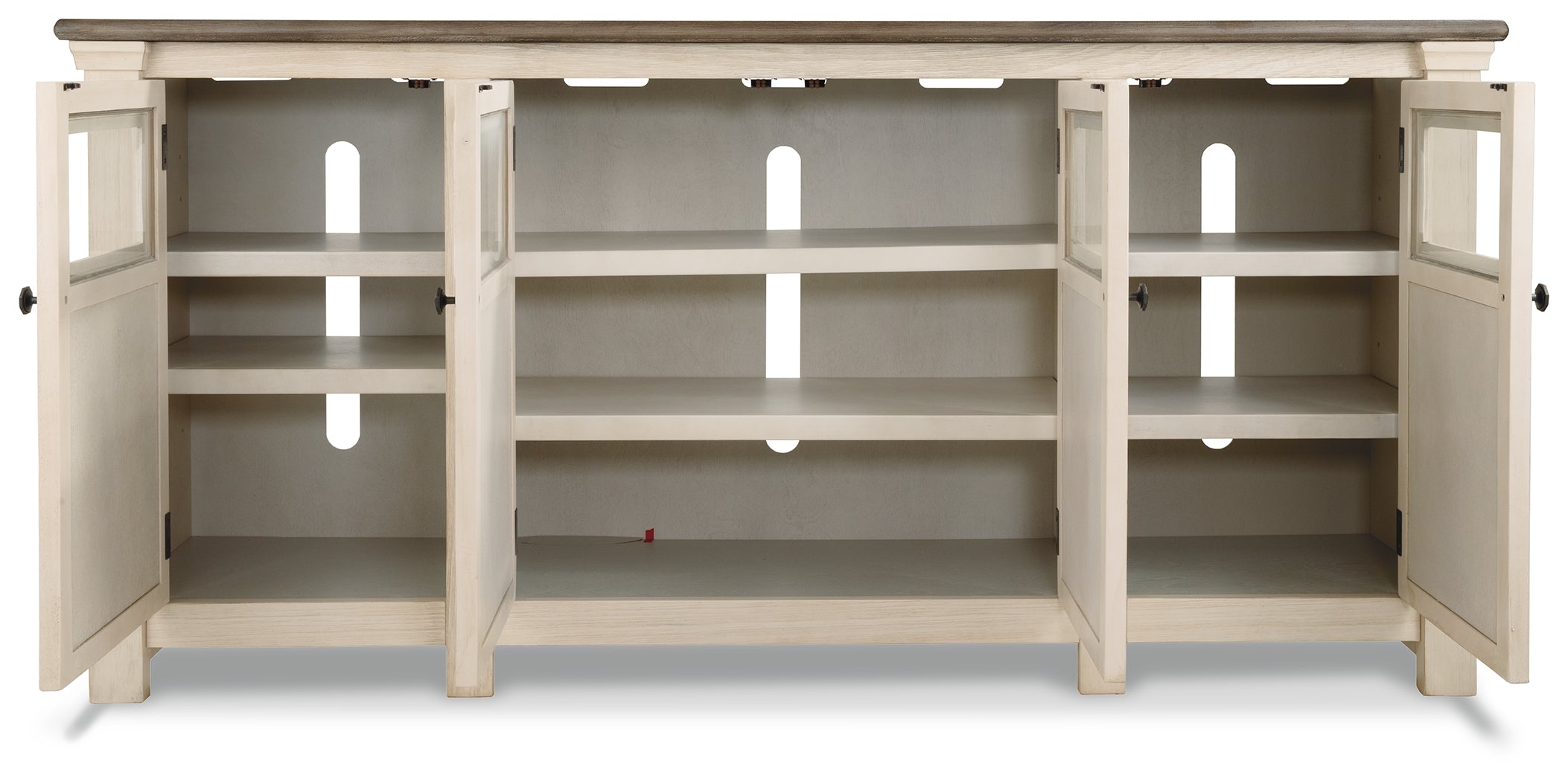 Furniture City Laplace - Ashley Furniture - Bolanburg 74" TV Stand - 74" / White/Weathered Gray - W647-60