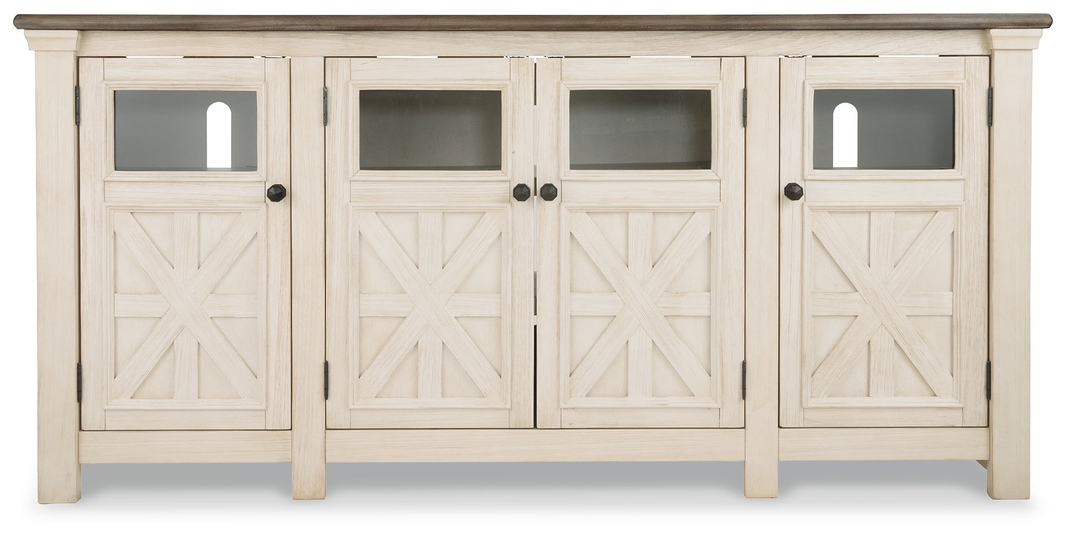Furniture City Laplace - Ashley Furniture - Bolanburg 60" TV Stand - 60" / White/Weathered Gray - W647-38