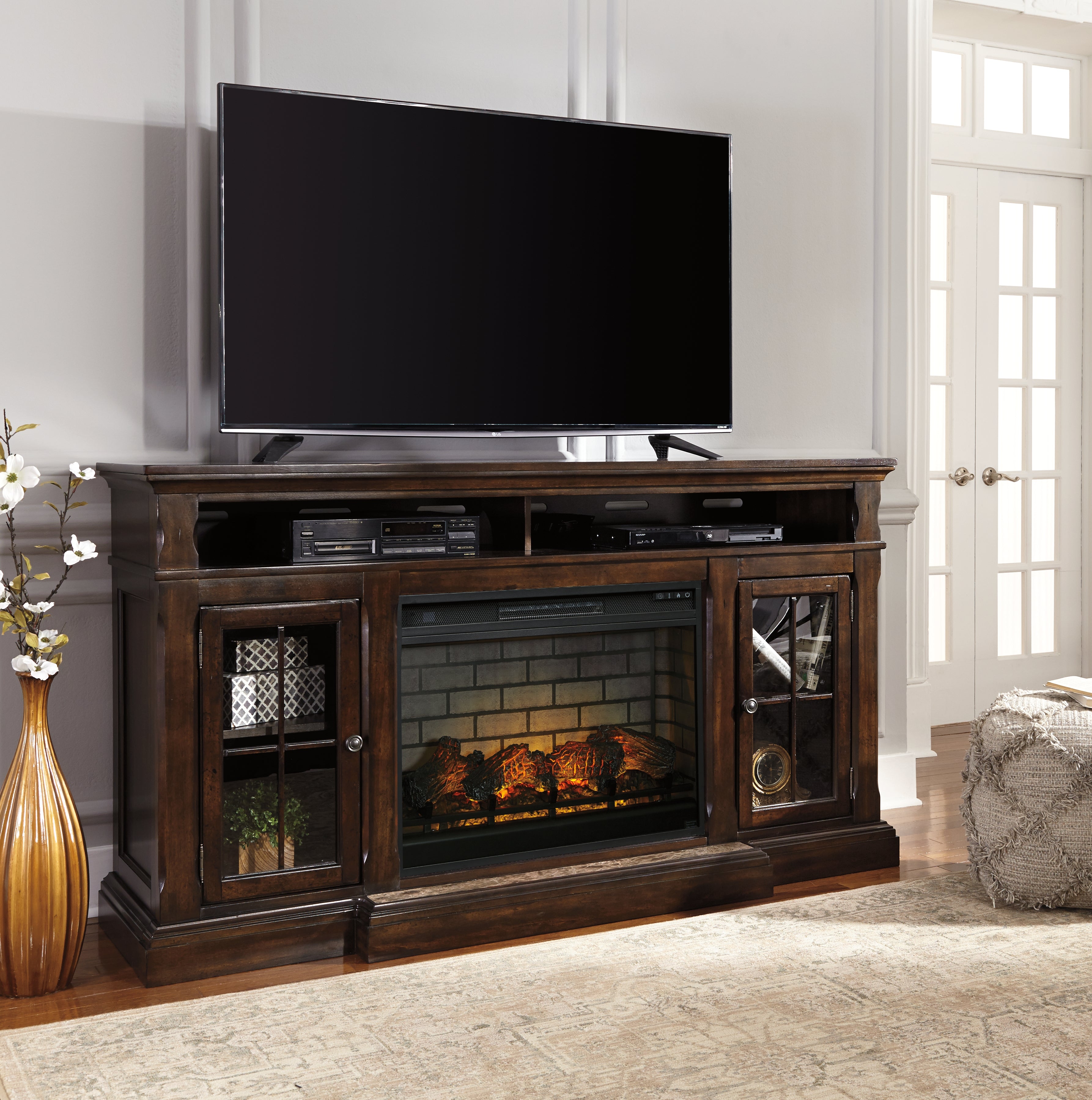 Furniture City Laplace - Ashley Furniture - Roddinton 72" TV Stand with Electric Fireplace - 72" TV Stand with Electric Fireplace - W701W8