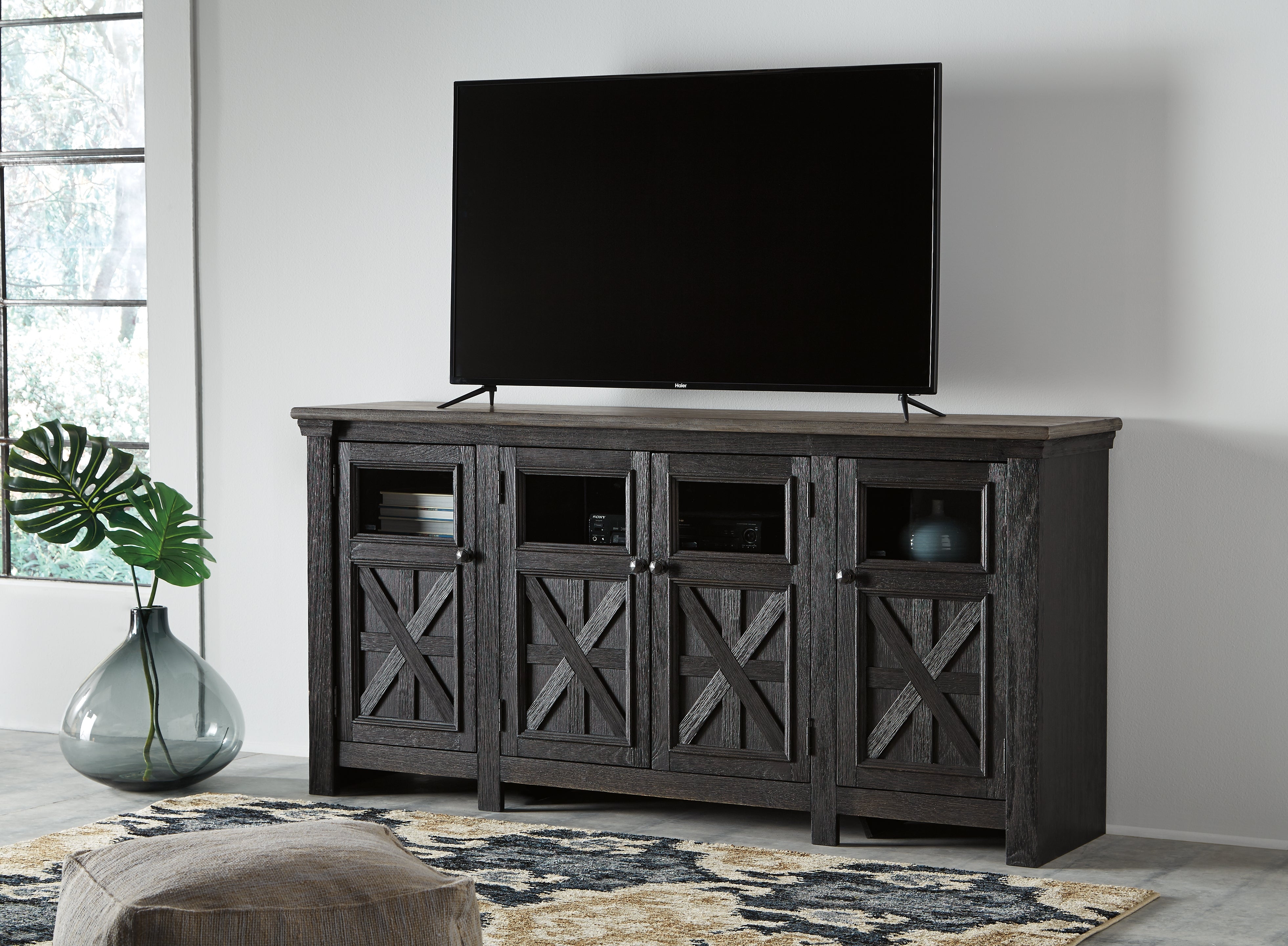 Furniture City Laplace - Ashley Furniture - Tyler Creek 74" TV Stand - 74" / Black/Gray - W736-68