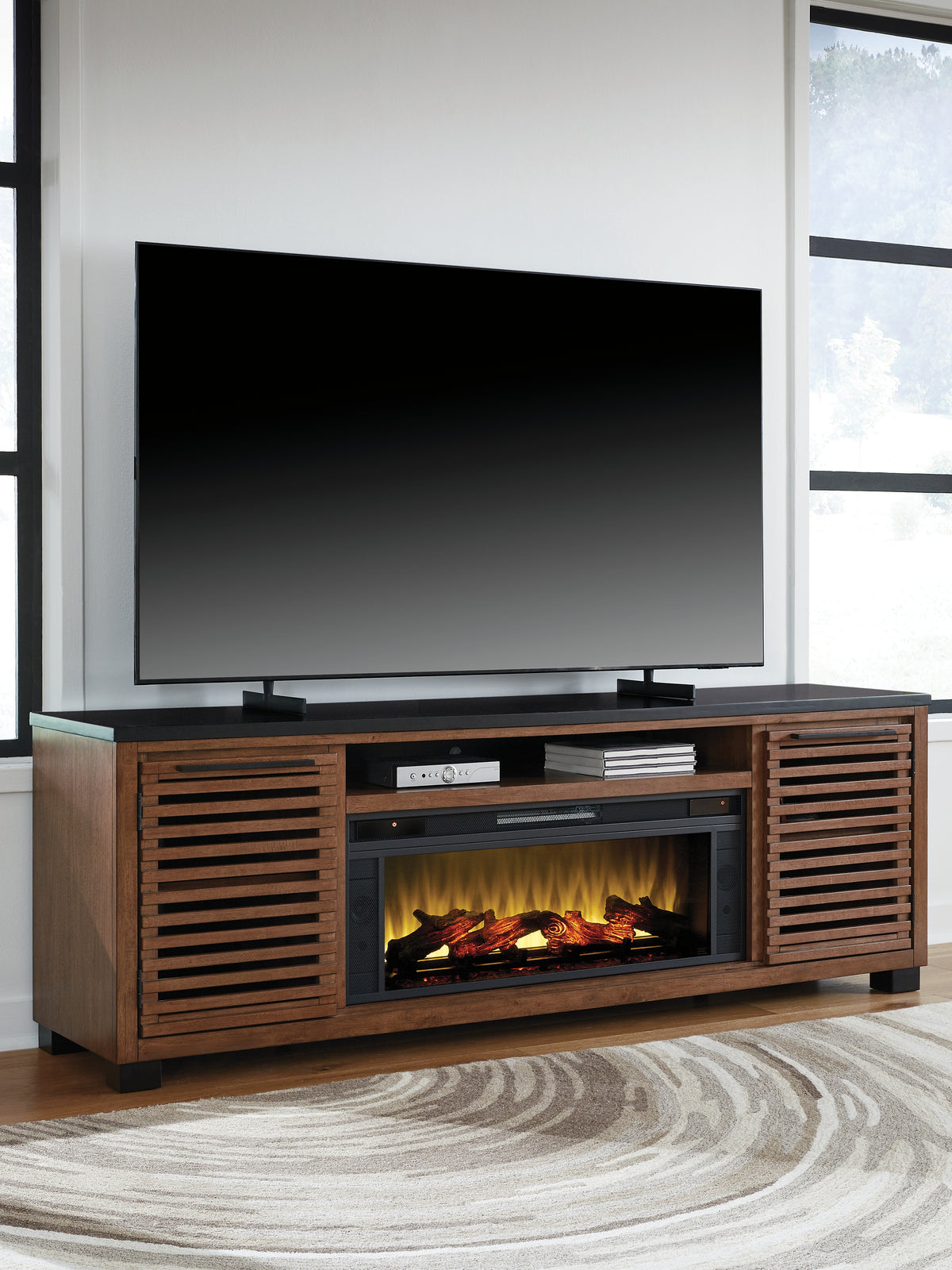 Furniture City Laplace - Ashley Furniture - Kallari 84" TV Stand with Electric Fireplace - 84" TV Stand with Electric Fireplace - W737W1