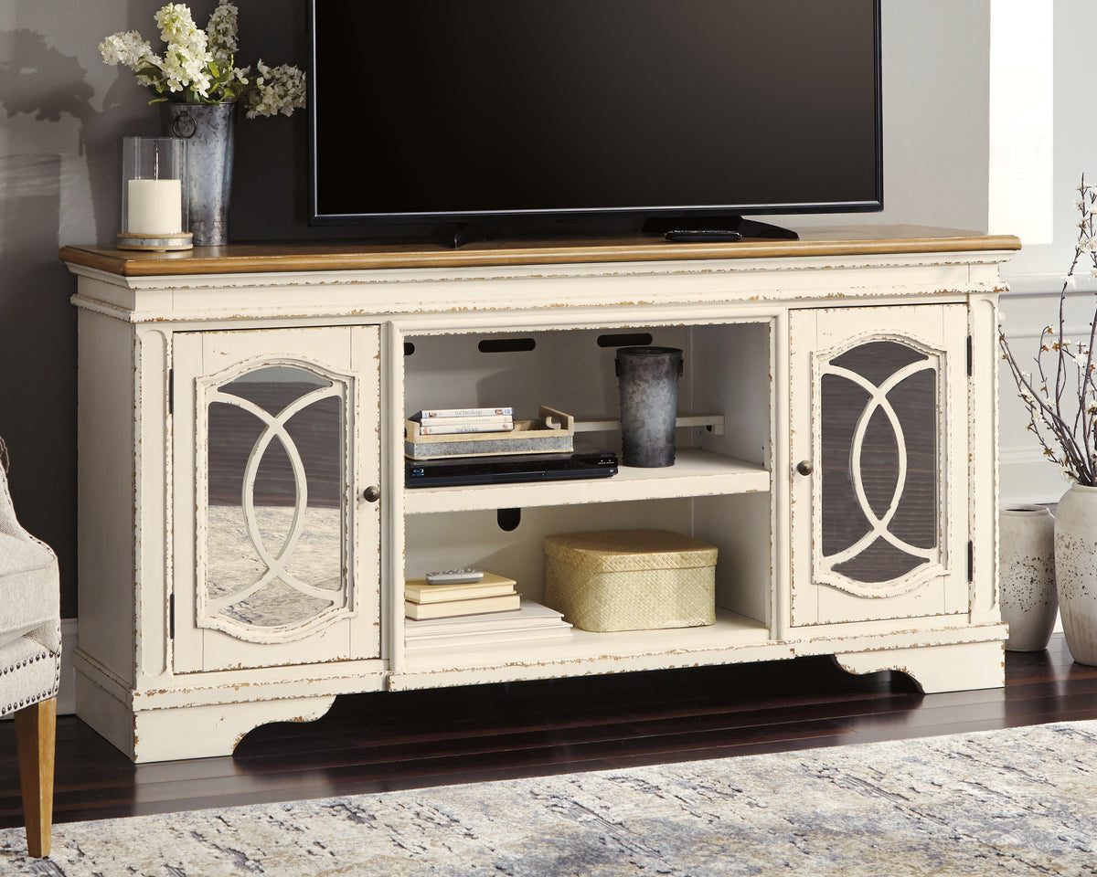 Furniture City Laplace - Ashley Furniture - Realyn 74" TV Stand - 74" / Chipped White - W743-68
