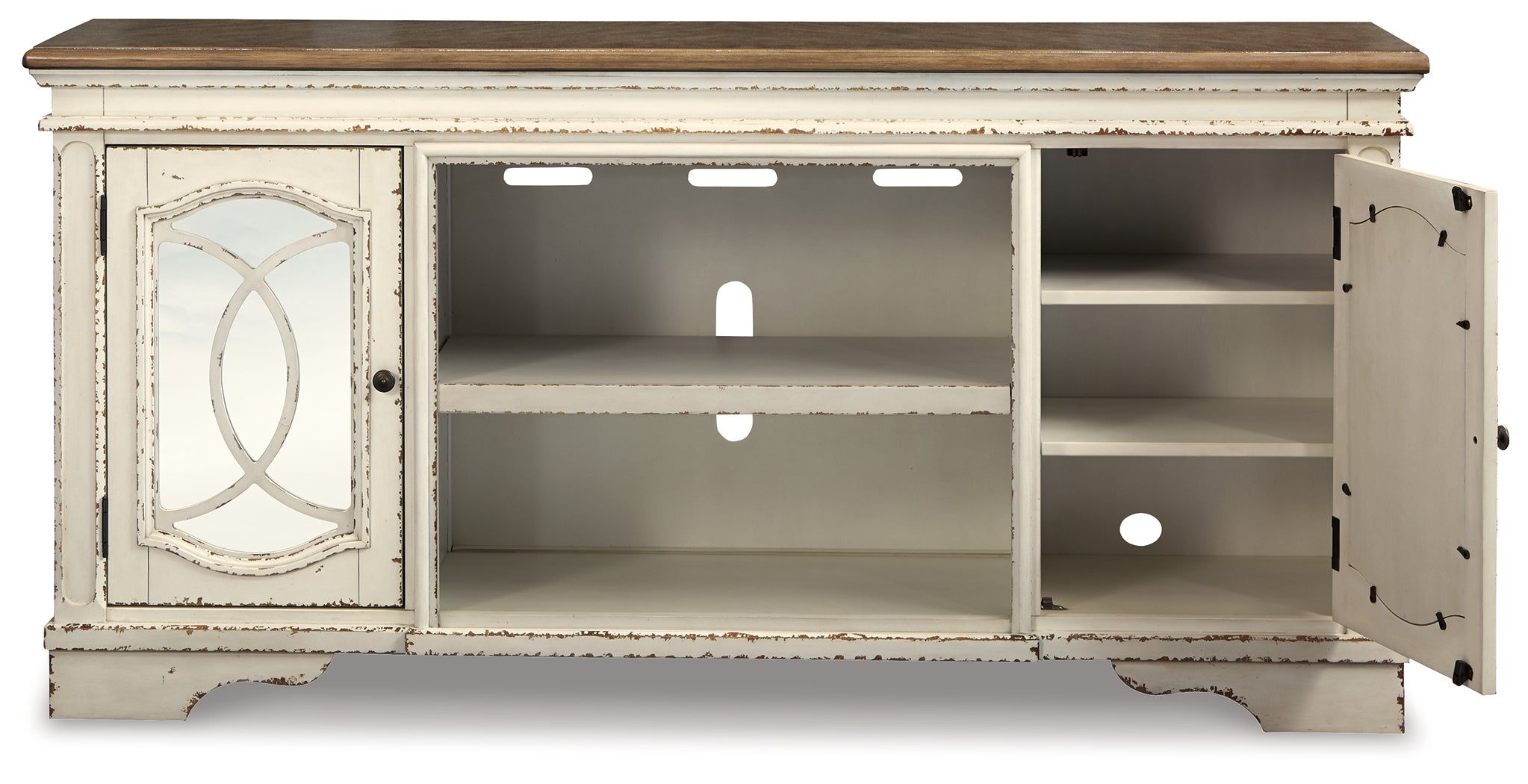 Furniture City Laplace - Ashley Furniture - Realyn 74" TV Stand - 74" / Chipped White - W743-68