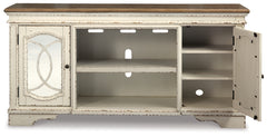 Furniture City Laplace - Ashley Furniture - Realyn 74" TV Stand - 74" / Chipped White - W743-68