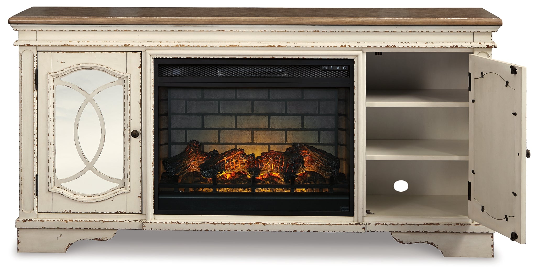 Furniture City Laplace - Ashley Furniture - Realyn 74" TV Stand with Electric Fireplace - 74" TV Stand with Electric Fireplace - W743W2