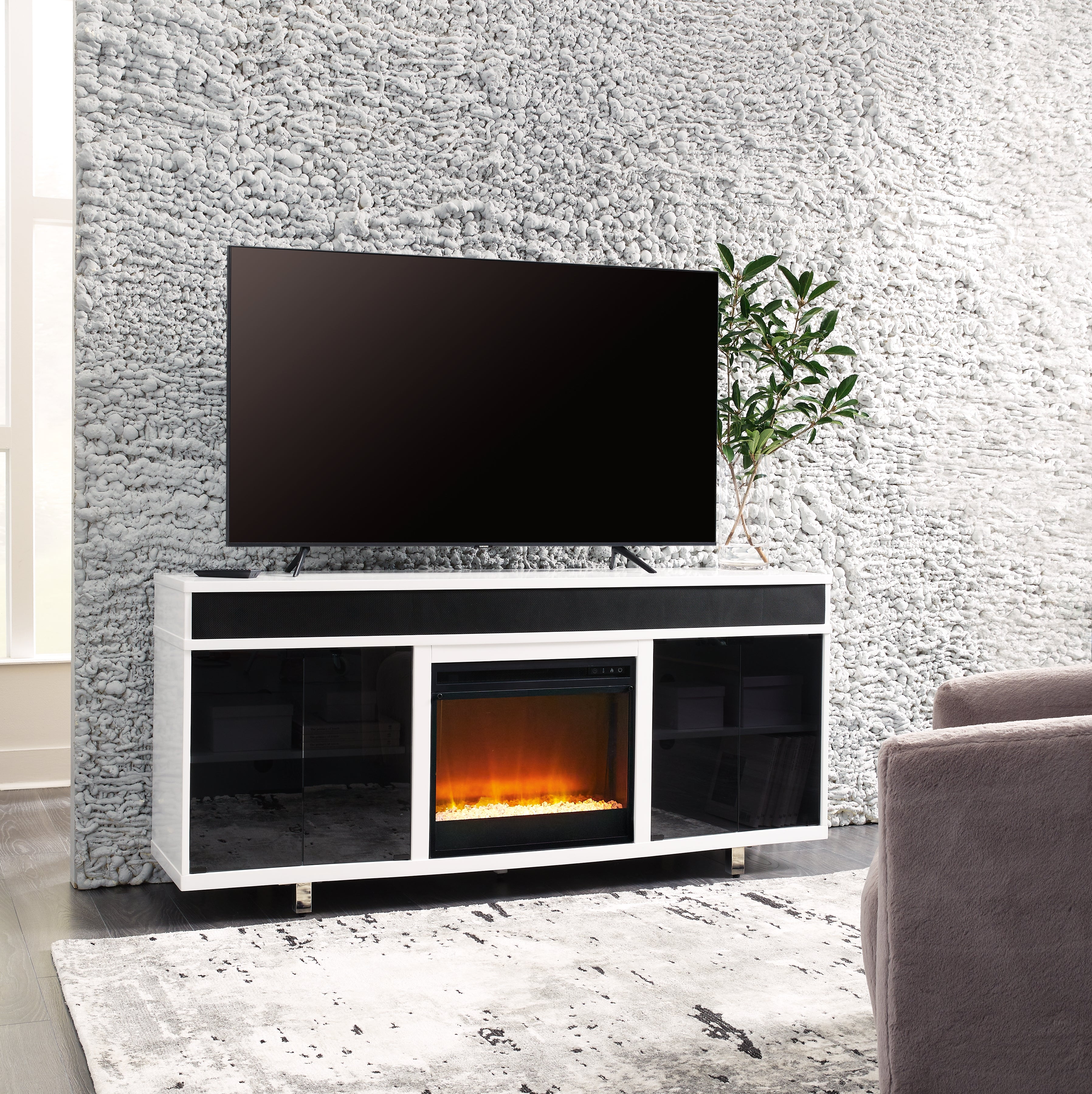 Furniture City Laplace - Ashley Furniture - Gardoni 72" TV Stand with Electric Fireplace - 72" TV Stand with Electric Fireplace - W756W1