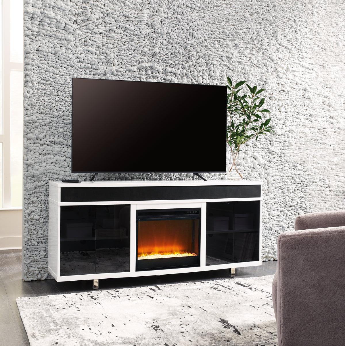 Furniture City Laplace - Ashley Furniture - Gardoni 72" TV Stand with Electric Fireplace - 72" TV Stand with Electric Fireplace - W756W1