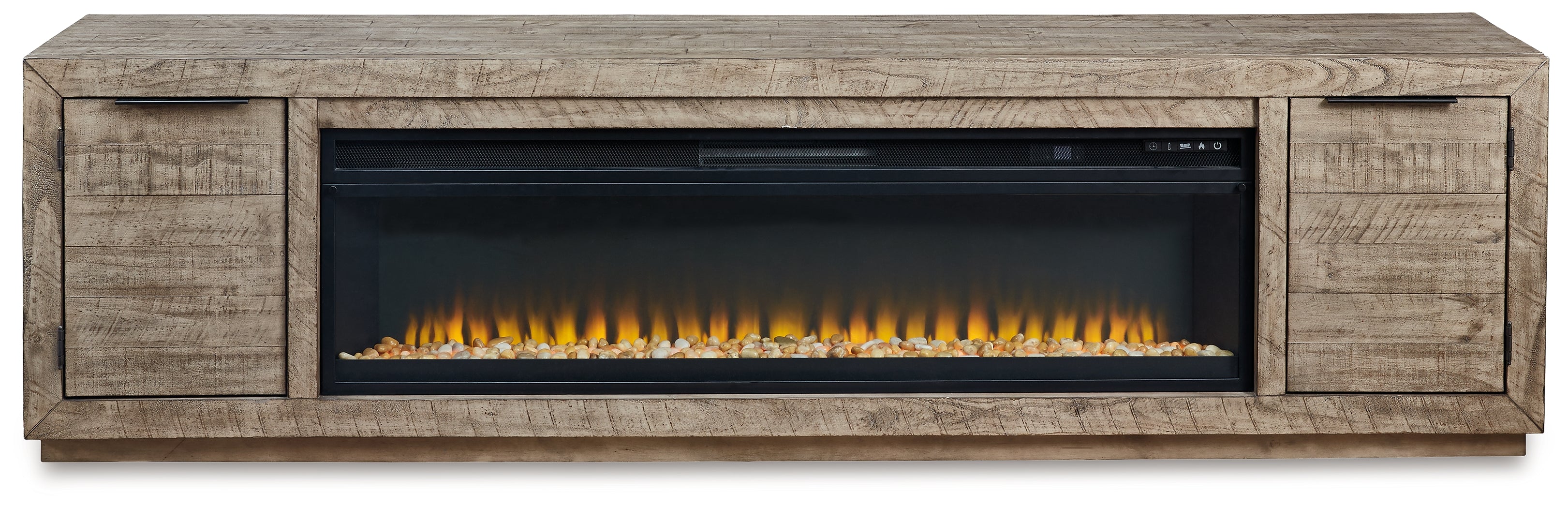 Furniture City Laplace - Ashley Furniture - Krystanza TV Stand with Electric Fireplace - TV Stand with Electric Fireplace / Weathered Gray - W760W1