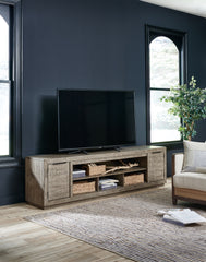 Furniture City Laplace - Ashley Furniture - Krystanza 92" TV Stand - 92" / Weathered Gray - W760-78