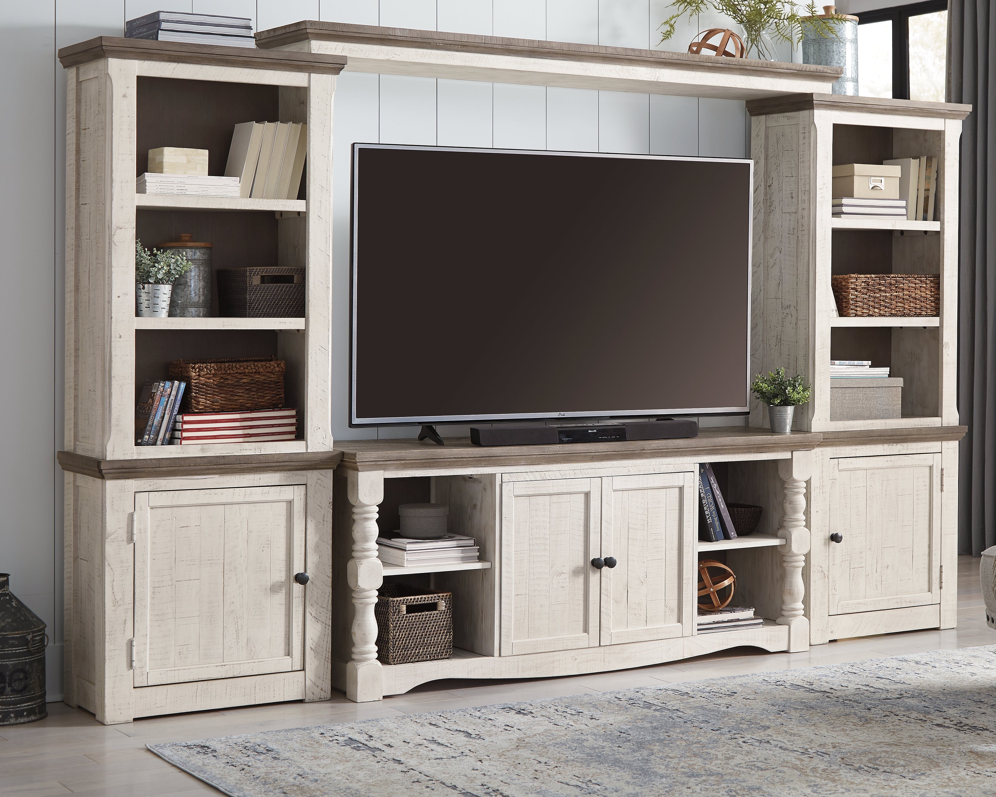 Furniture City Laplace - Ashley Furniture - Havalance Entertainment Center - 4-Piece Entertainment Center / Two-tone - W814W1