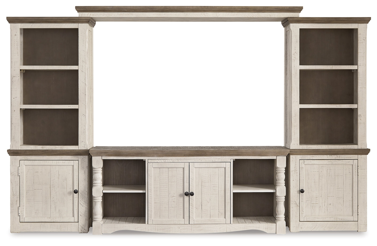 Furniture City Laplace - Ashley Furniture - Havalance Entertainment Center - 4-Piece Entertainment Center / Two-tone - W814W1