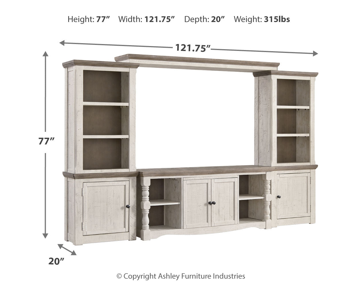 Furniture City Laplace - Ashley Furniture - Havalance Entertainment Center - Bridge / Two-tone - W814-35