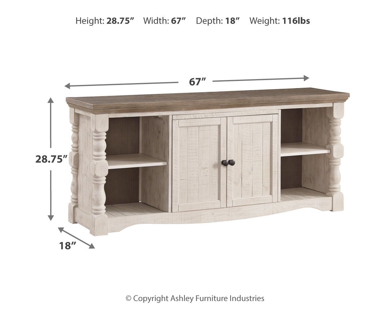 Furniture City Laplace - Ashley Furniture - Havalance TV Stand - TV Stand / Two-tone - W814-68