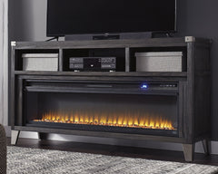 Furniture City Laplace - Ashley Furniture - Todoe 65" TV Stand with Electric Fireplace - 65" TV Stand with Electric Fireplace / Gray - W901W1