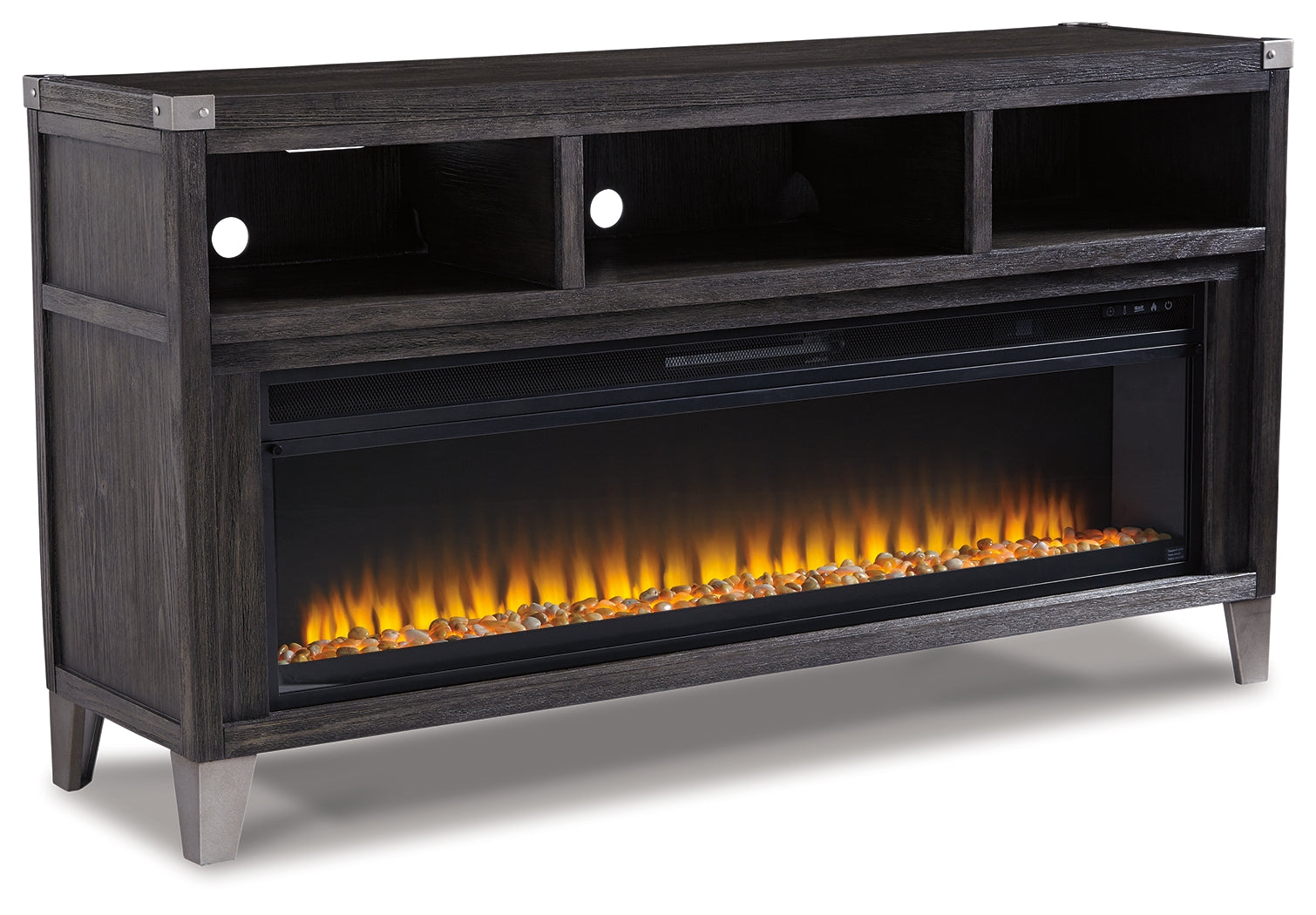 Furniture City Laplace - Ashley Furniture - Todoe 65" TV Stand with Electric Fireplace - 65" TV Stand with Electric Fireplace / Gray - W901W1