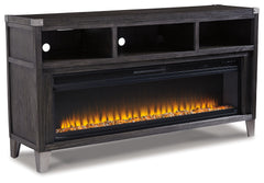Furniture City Laplace - Ashley Furniture - Todoe 65" TV Stand with Electric Fireplace - 65" TV Stand with Electric Fireplace / Gray - W901W1