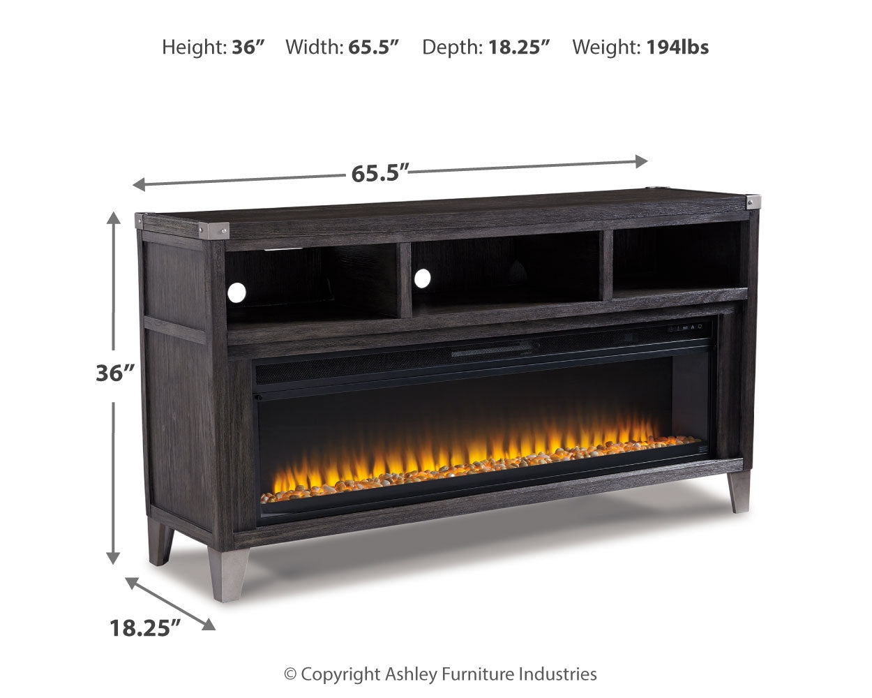 Furniture City Laplace - Ashley Furniture - Todoe 65" TV Stand with Electric Fireplace - 65" TV Stand with Electric Fireplace - W901W1