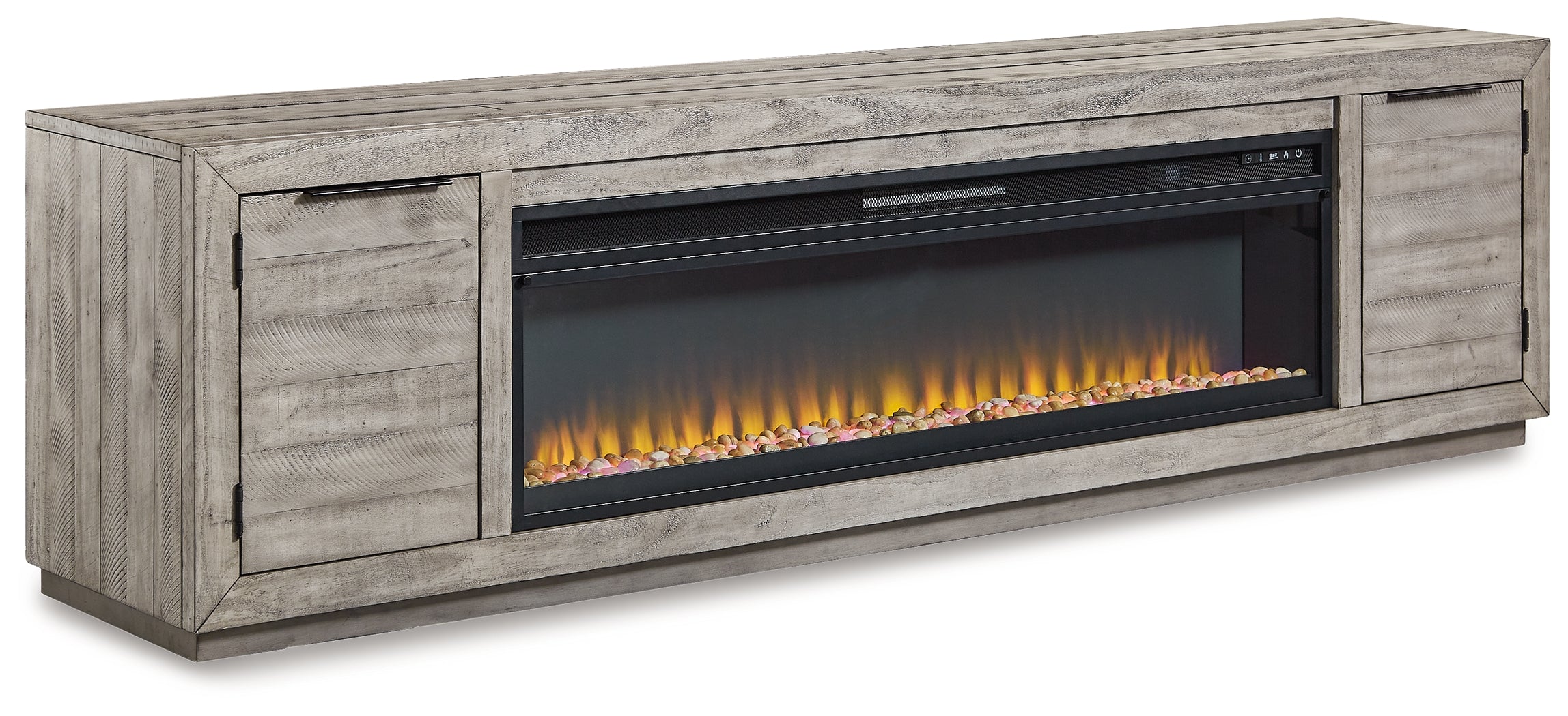 Furniture City Laplace - Ashley Furniture - Naydell 92" TV Stand with Electric Fireplace - 92" TV Stand with Electric Fireplace / Gray - W996W1