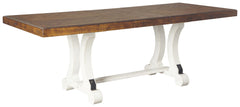 Valebeck - Rectangular Dining Room Table - White / Brown