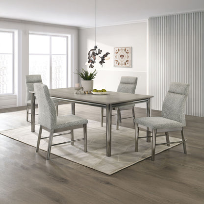 Lennox - 5 Piece Dining Room Set (Dining Table With 4 Chairs) - Gray / Silver