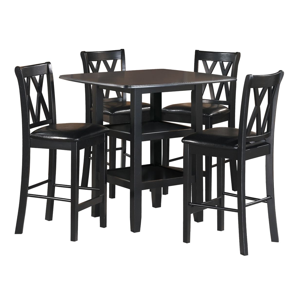 Norman - 5 Piece Pack Counter Height Set - Black