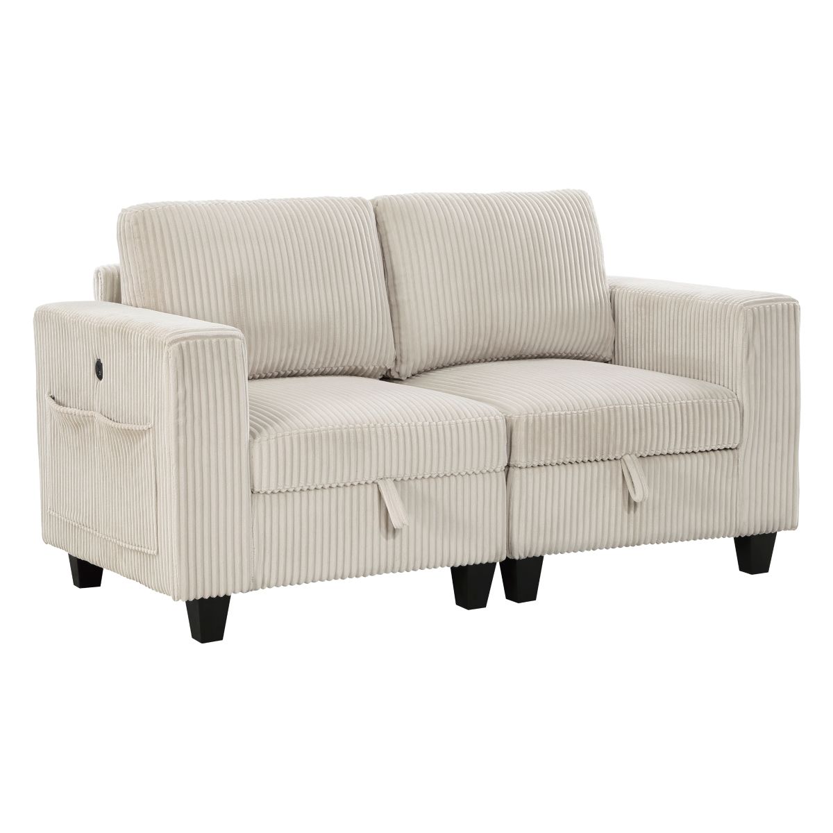 Walterboro - Loveseat With Storage, Storage Pouches And Charging Ports