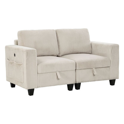 Walterboro - Loveseat With Storage, Storage Pouches And Charging Ports