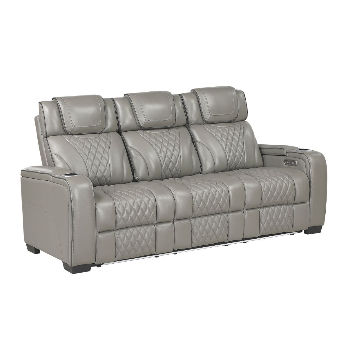 Apex - Power Double Reclining Sofa With Center Drop-Down Cup Holders, Power Headrests, Storage Arms With Cup Holders, Reading Lights, Wireless Charger, Air Massage And Heat, LED Lighting And Charging Ports