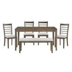 Emilia - 6 Piece Pack Dining Set - Brown