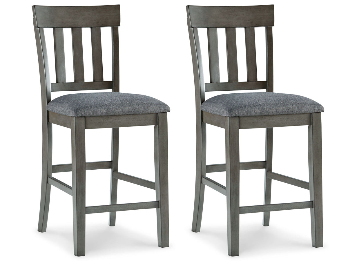 Hallanden - Upholstered Barstool (Set of 2) - Black / Gray