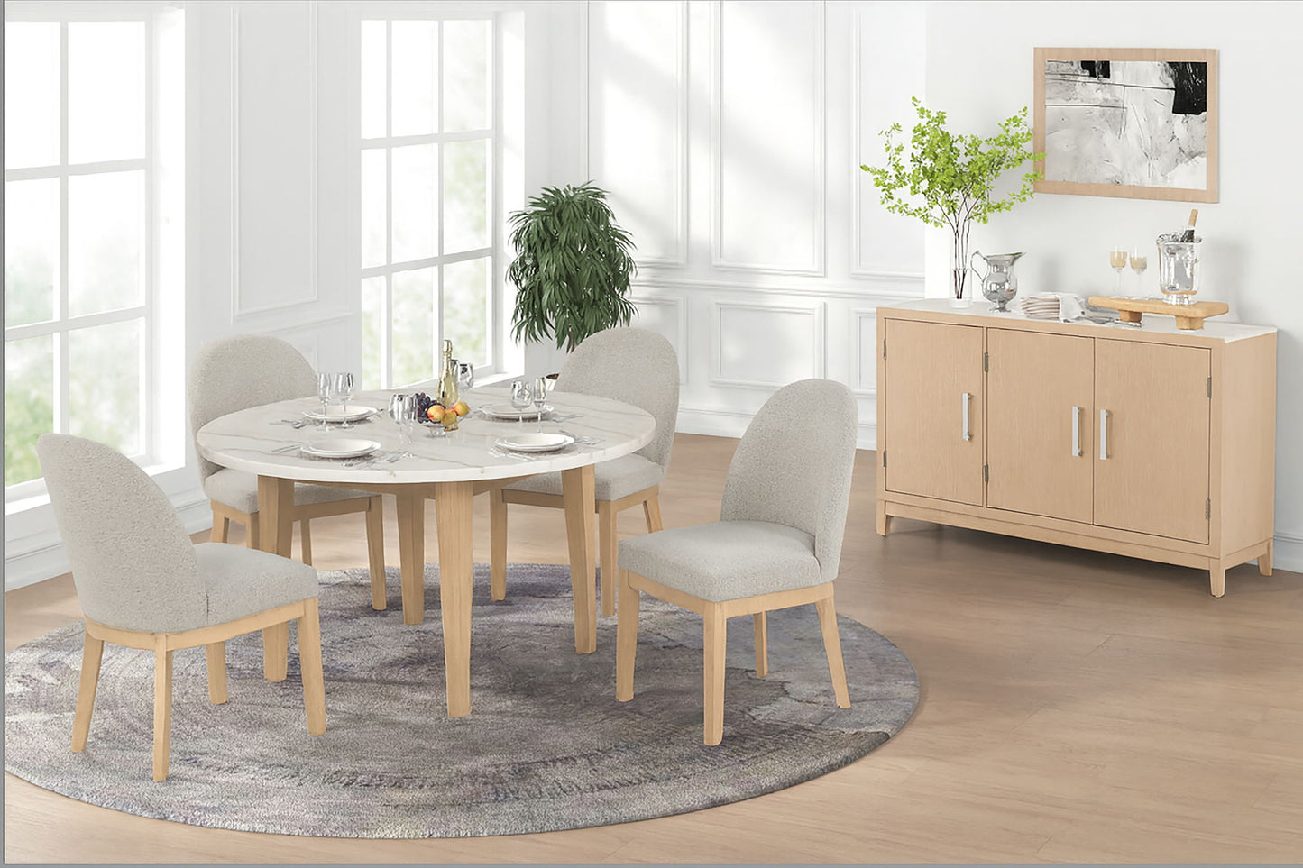Essence - 54" Round Dining Table With Marble Top